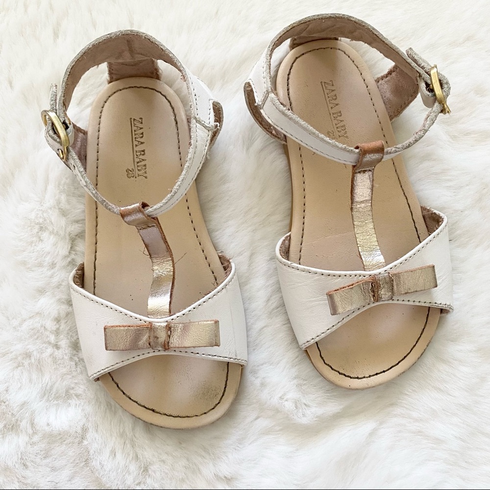 Zara Baby White Leather Sandals
